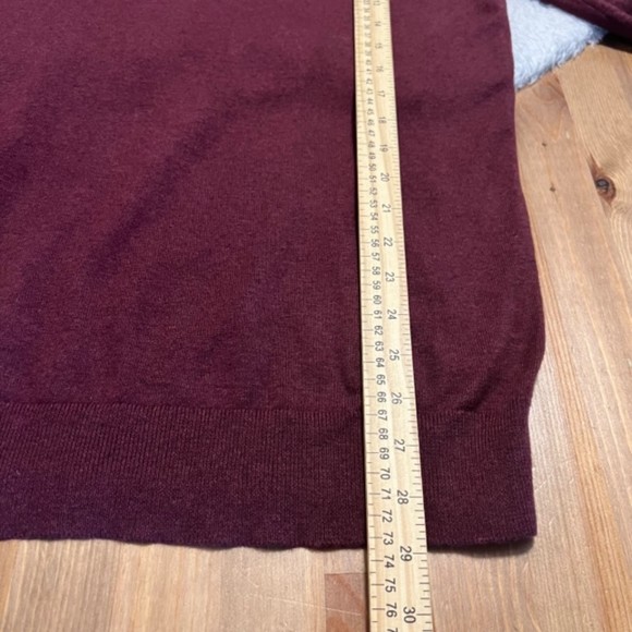 Claiborne Mens Maroon V-Neck Cotton Cashmere Blend Pullover Sweater Size LG - Picture 11 of 11